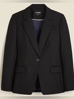 J. Crew Women’s Black Helena Blazer in wool-blend flannel NWT Size 18